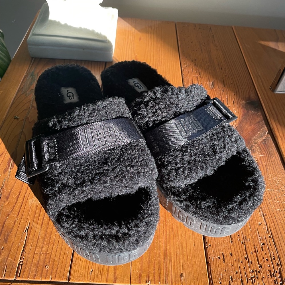 Fluffita Slide Sandal Black